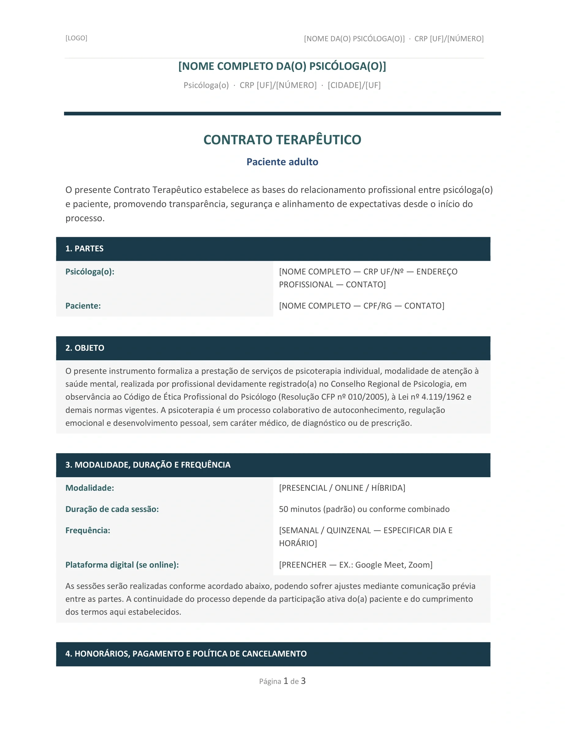 Contrato Terapêutico